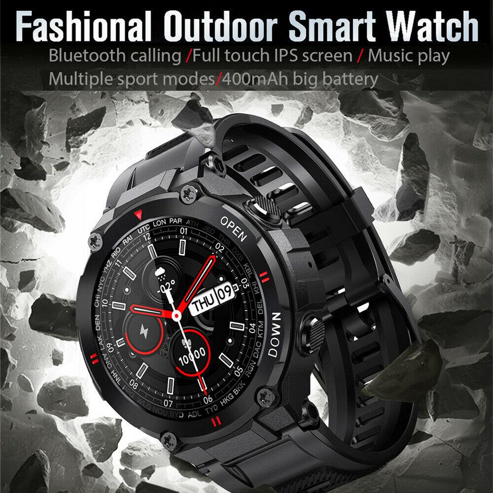 Mens Sports Smart Watch Bluetooth Heart Rate Blood Pressure Oxygen Monitor - Office Catch