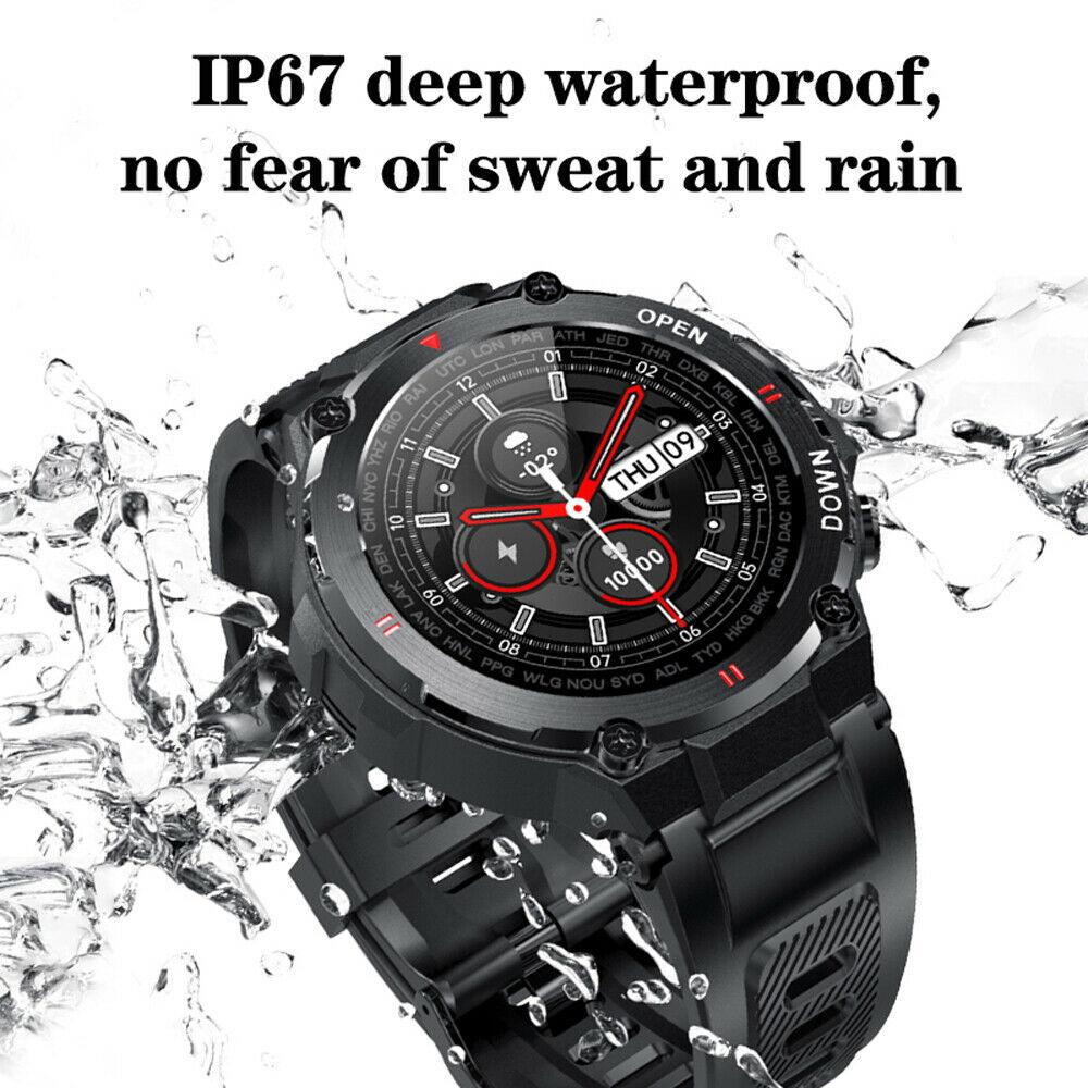 Mens Sports Smart Watch Bluetooth Heart Rate Blood Pressure Oxygen Monitor - Office Catch