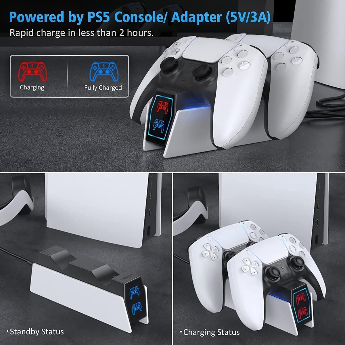 PS5 Controller Charging Station Playstation Remote Charger for Charging Dock - Office Catch