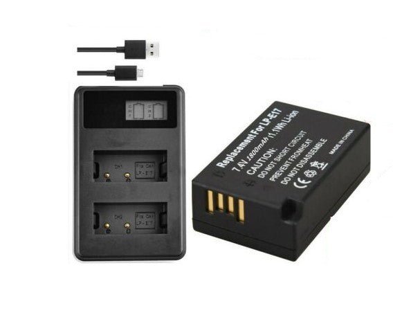 Rechargeable Battery + Dual USB Charger For Canon | LP-e17 1800mAh - Office Catch