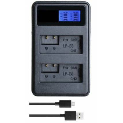 Replacement Battery + LCD Dual Charger | LP-E8 - Office Catch