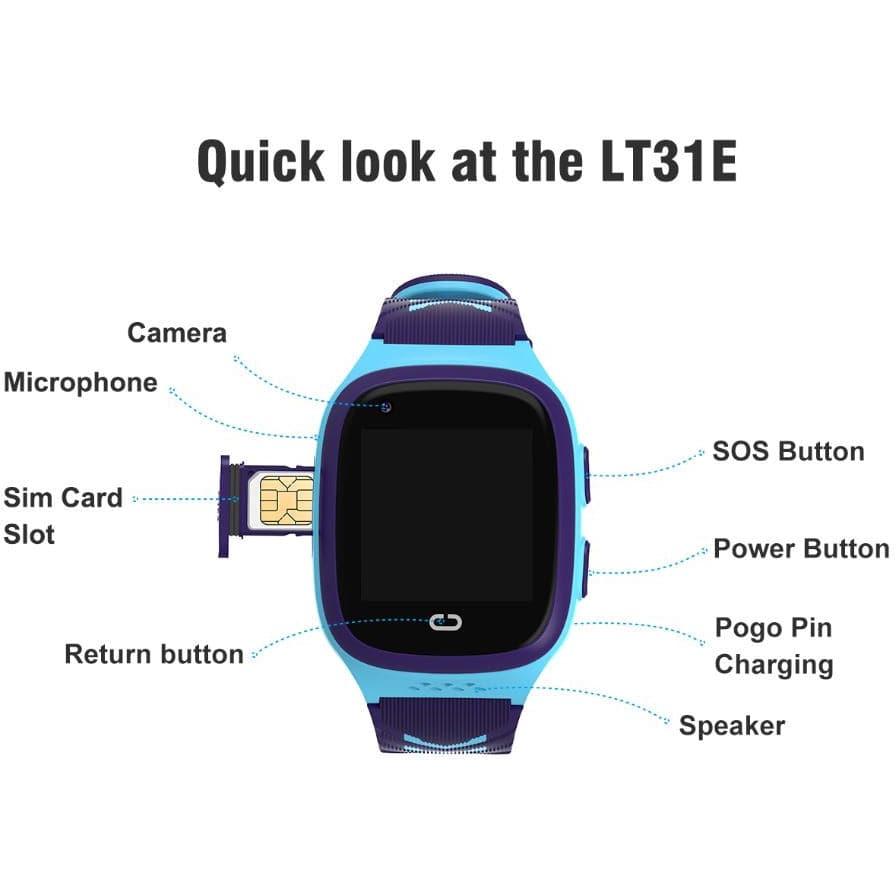 Smart Watch 4G For Kids With GPS Tracker WIFI SOS Camera And Video Call Smartwatch Gifts | Blue - Office Catch