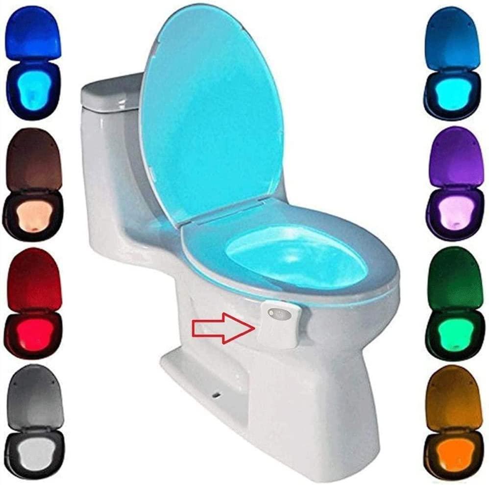 Toilet Bowl Bathroom LED Motion Seat Sensor Night Light With 8 Colour - Office Catch