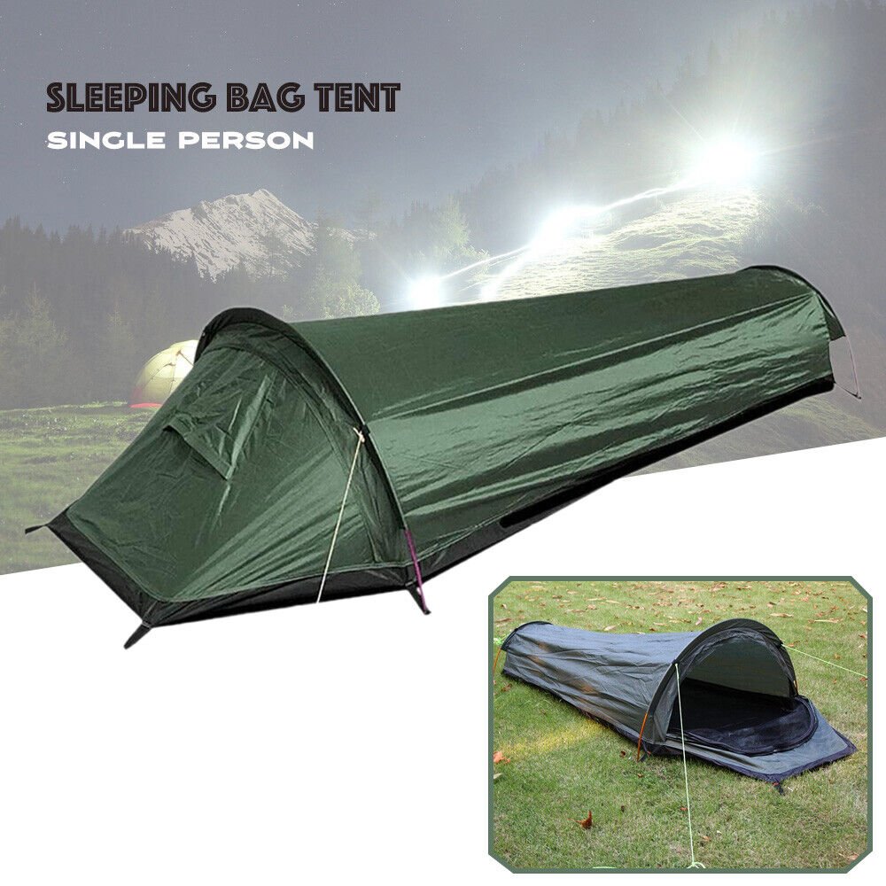 Ultralight Bivy Camping Tent Waterproof Sleeping Bag Travel Backpack Single Tent - Office Catch