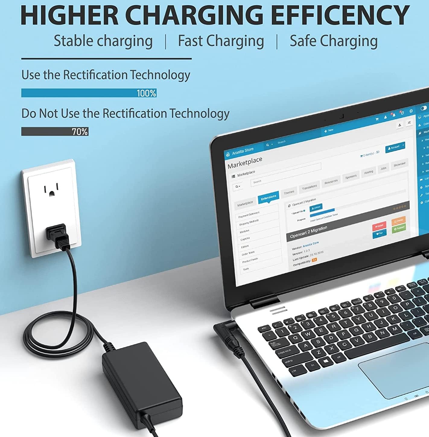 Universal 90W 15V-24V Laptop Power Supply Charger 15 Connector Dell Asus HP Sony - Office Catch