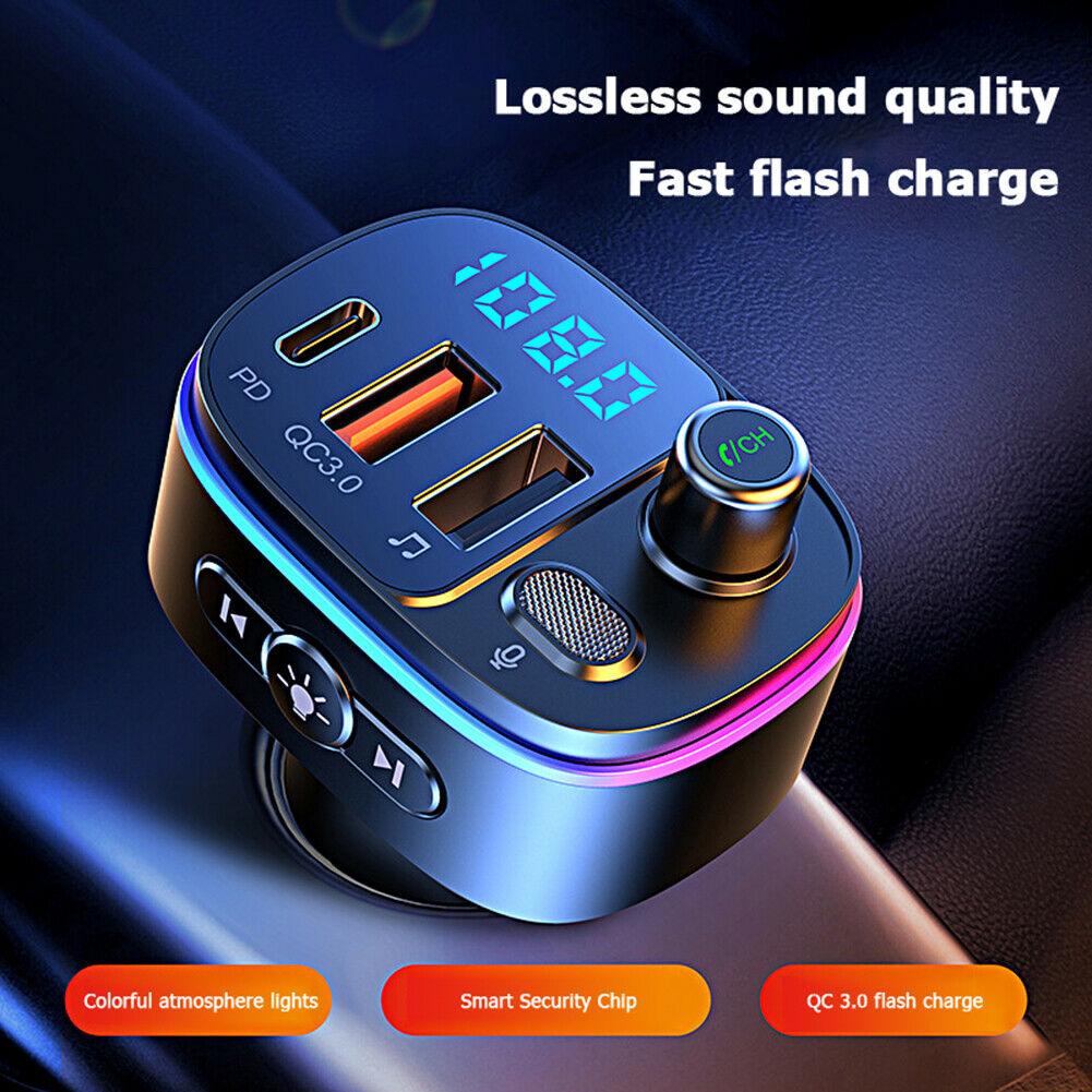 Wireless Car Bluetooth Handsfree FM Transmitter MP3 Adapter DUAL Fast Charger - Office Catch