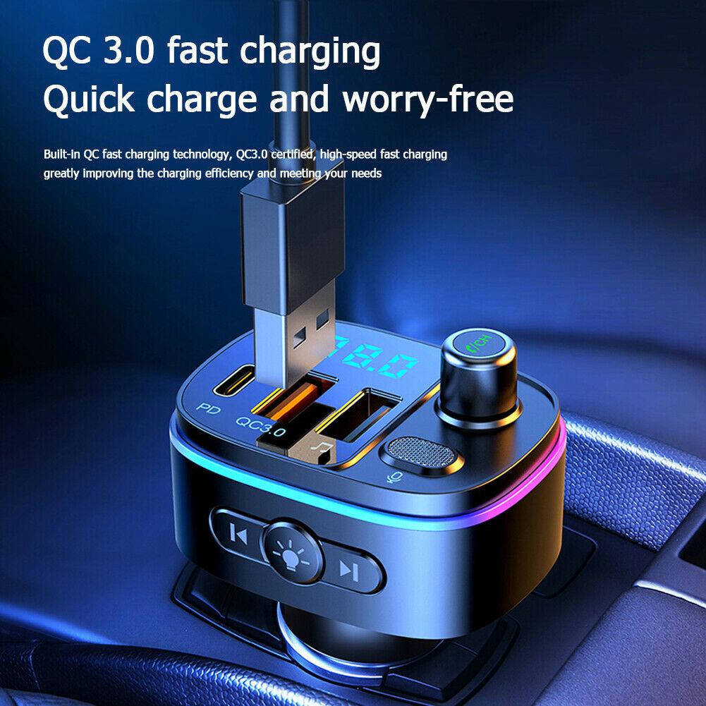 Wireless Car Bluetooth Handsfree FM Transmitter MP3 Adapter DUAL Fast Charger - Office Catch