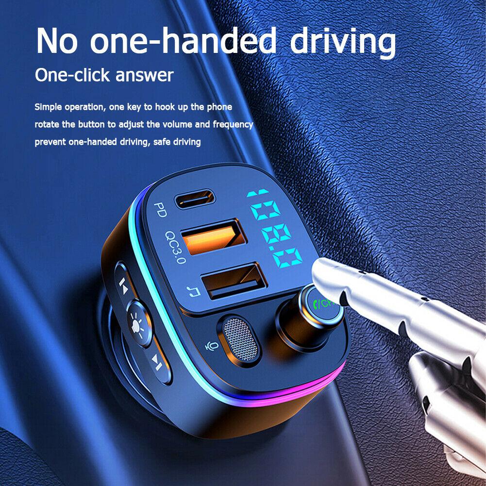 Wireless Car Bluetooth Handsfree FM Transmitter MP3 Adapter DUAL Fast Charger - Office Catch