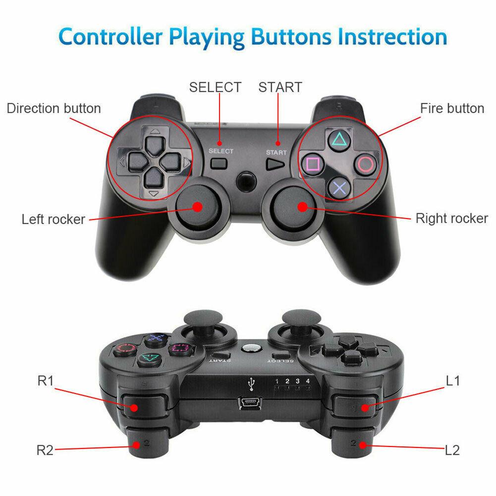 Wireless Compatible Bluetooth Controller Dual Vibration Gamepad PS3 PlayStation - Office Catch