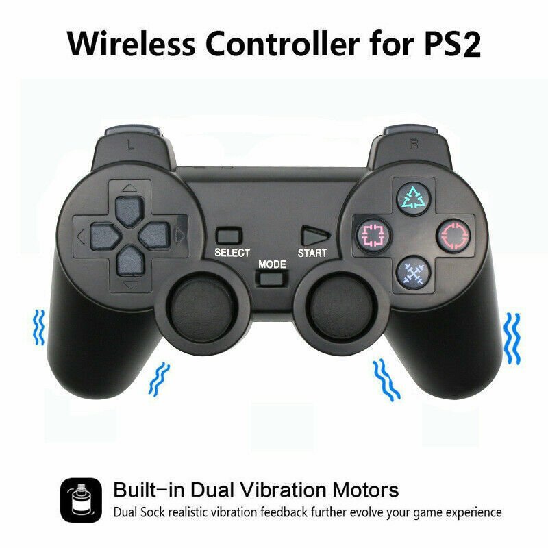 Wireless Game Controller Dual Vibration Gamepad For PlayStation 2 PS2 - Office Catch