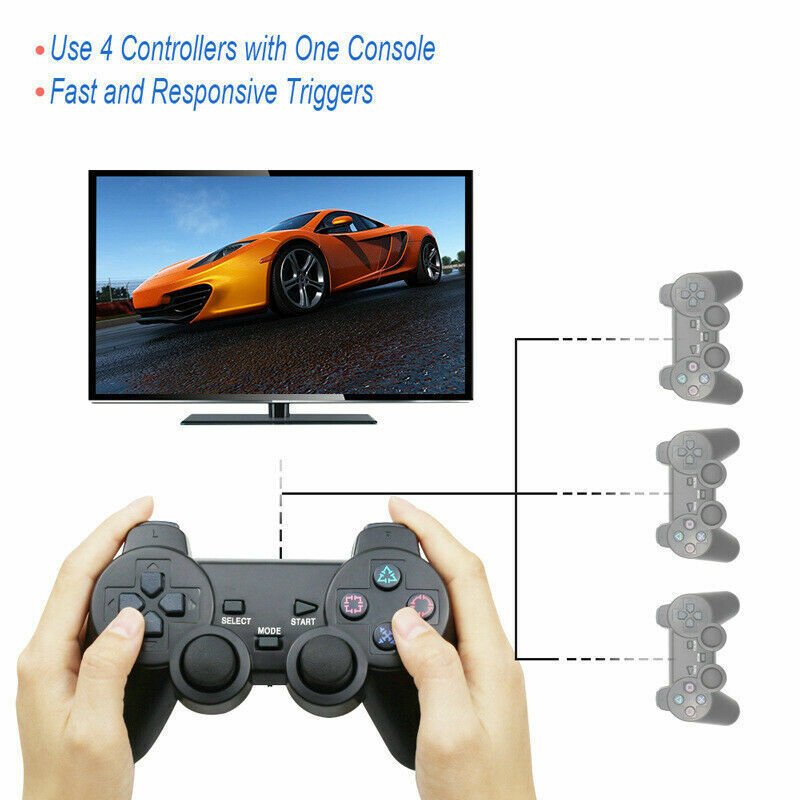 Wireless Game Controller Dual Vibration Gamepad For PlayStation 2 PS2 - Office Catch