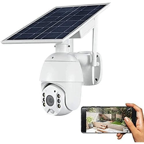 Wireless Solar Powered WIFI Security Camera Outdoor Flood Light LED PTZ - Office Catch